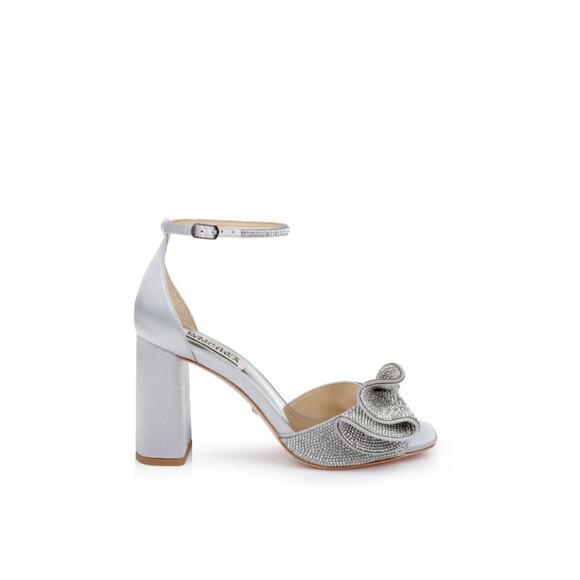 Badgley Mischka  Poppy Rhinestone Bejeweled Block Heel US 8 NEW - Picture 2 of 12